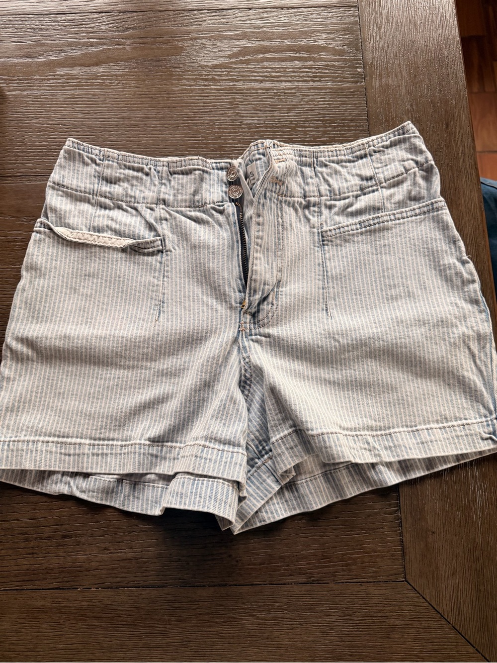 Women’s Light Blue Striped Shorts